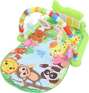 Baby Play Mat Crawling Carpet Baby Music Rack Play Mat with Piano Keyboard Music Activity Mat Portable Play Mat Kick Play Piano Fitness Toys Gym Crawling Activity Rug Toys Baby Play Mat