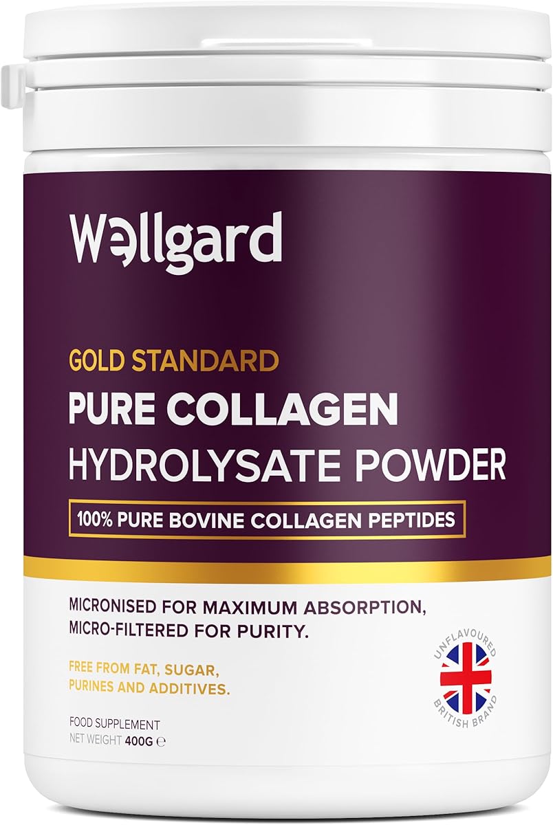 Collagen Powder, Gold Standard Bovine Collagen Peptides Powder by Wellgard - High Levels of The 8 Essential Amino Acids, Collagen Supplements, Halal & Kosher, Made in UK : Amazon.co.uk