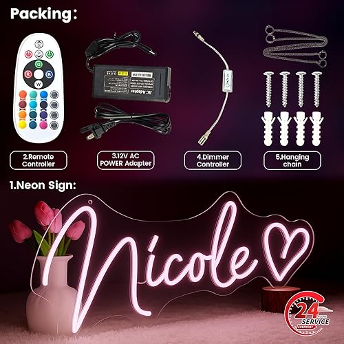 Miniatura 5 de Bonitos letreros de neón personalizados para decoración de pared, ideas de regalos de Navidad para adolescentes y niños, letrero de luz de neón