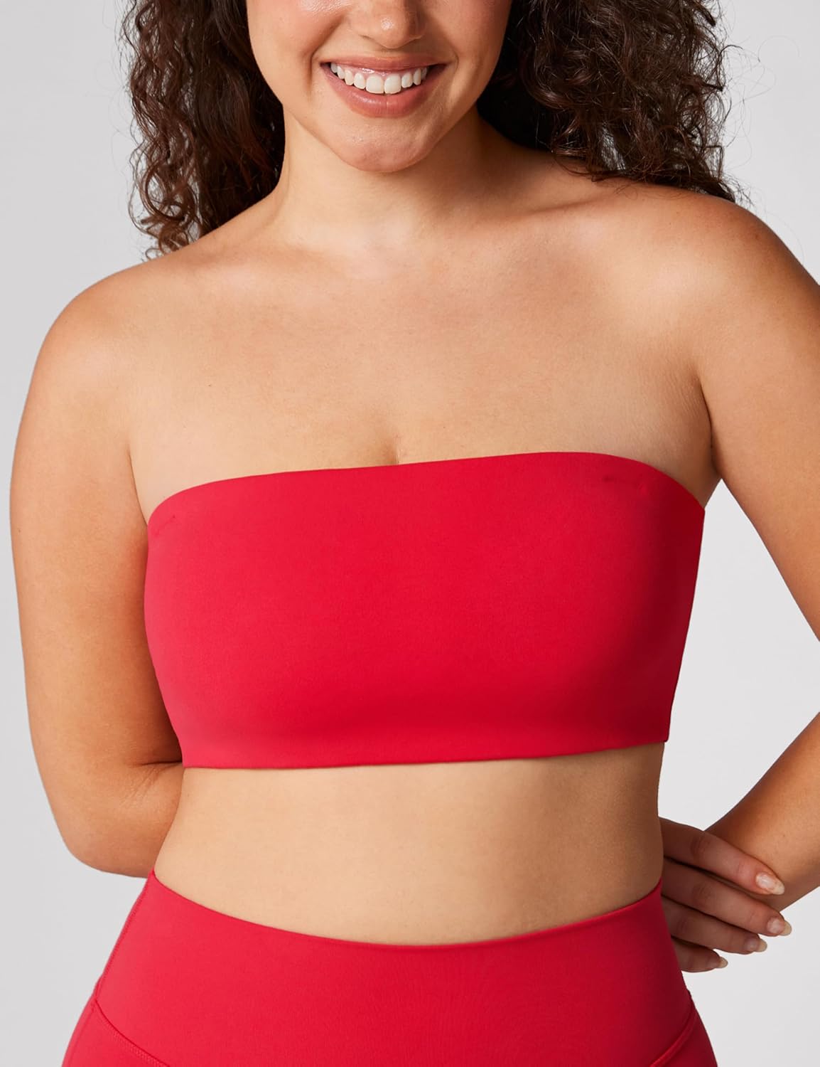 Hugcurve Women's Convertible Sports Bra Bandeau Strapless Tube Top Padded Wireless Yoga Workout - Image 3