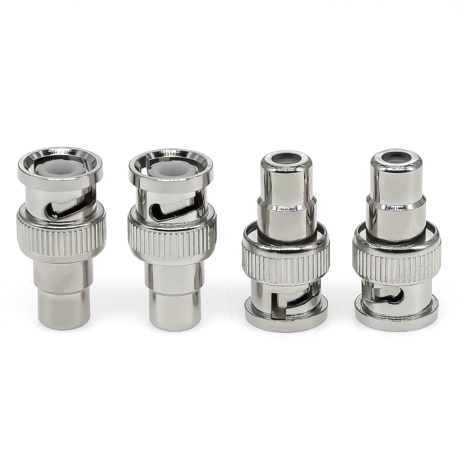 4PCS BNC Male to RCA Femele Coax Adapter, BNC RCA Coupler Adapter Copper Converter Connector for TV Monitor/CCTV Security Camera/Surveillance Systems/DVR Systems