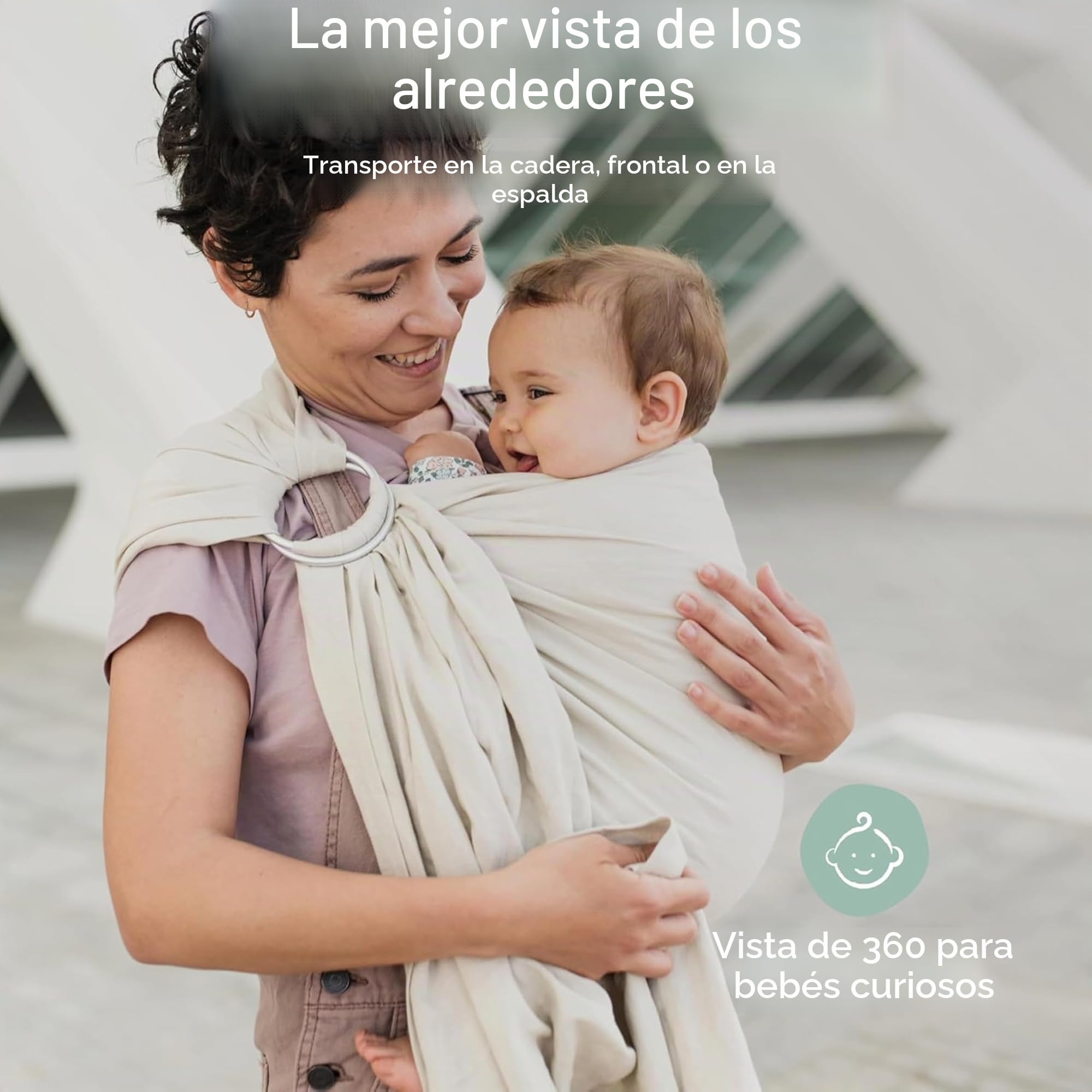 Boba portabebés de tela con anillo para recién nacidos y niños pequeños, ligero y transpirable, saludable para la cadera, envolvente para transportar al bebé delante y a la cadera, 3,6-15,8 kg