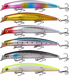 Señuelos Marinos de Pesca - 7 Piezas Flotantes Artificiales, Incluye Spinning, Jig y Anzuelo Triples