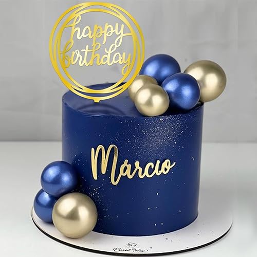 Miniatura 3 de Decoración de bola para tartas Simplicity, decoración de bolas azules y doradas, decoración de pasteles de espuma, decoración para bodas,