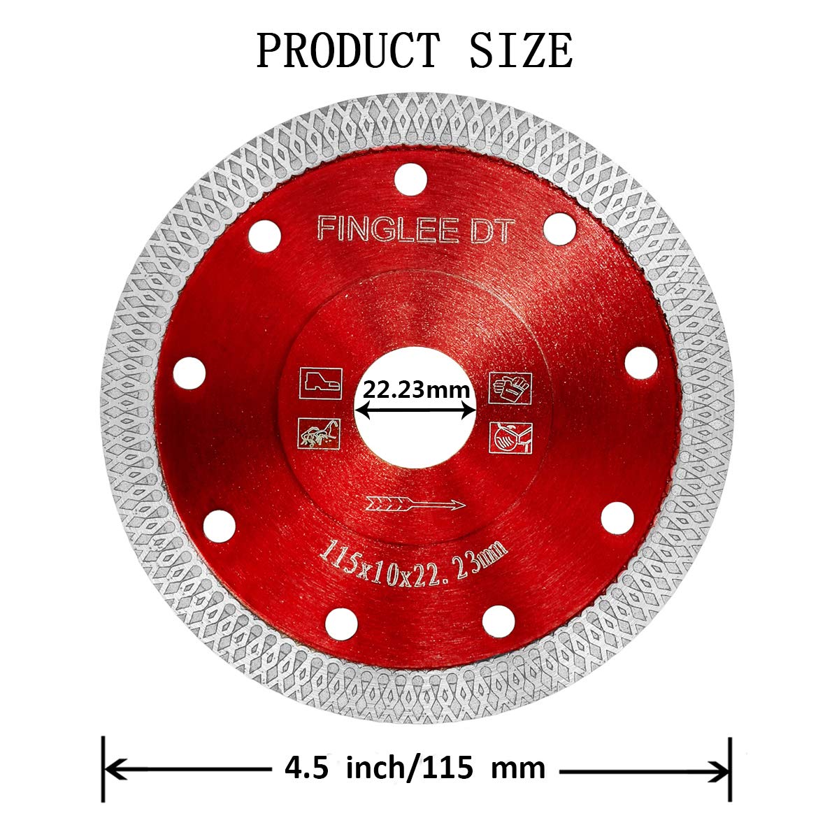 Super Thin Diamond Saw Blade for Porcelain Tile Ceramic,Diamond Cutting Blade,with 7/8" 4/5" 5/8" Arbor (4-1/2inch 3pc)