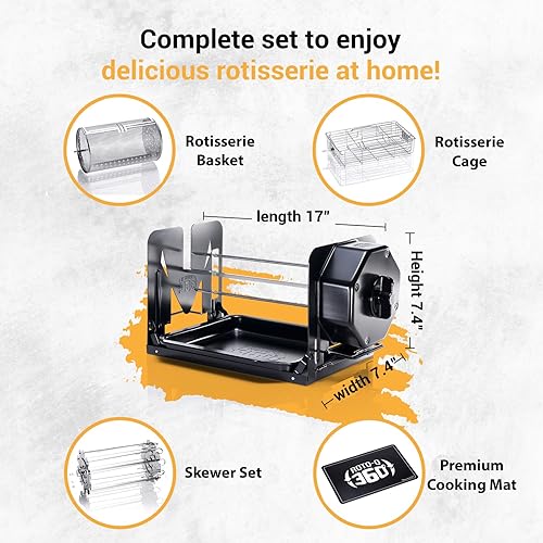 Miniatura 2 de Paquete familiar - Kit de asador inalámbrico para parrillas, hornos, ahumadores - Asador de asador no eléctrico - Barbacoa interiorexterior -