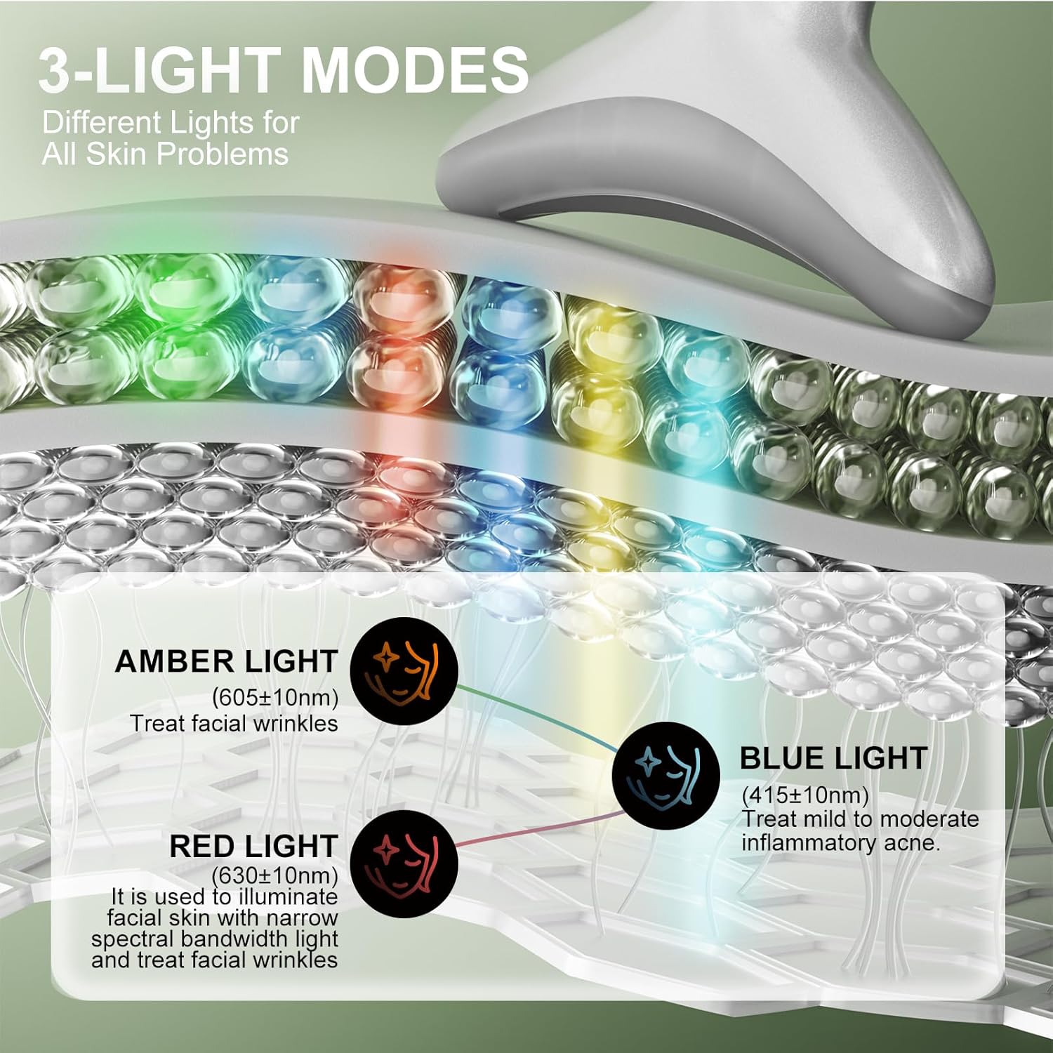 Red Light Therapy for Face, LED Face Massager Tool with Vibraion, Porable Facial Massager for Skin Care at Home, Wrinkle Reducer Face Sculpting ToolMicro-current Facial Beauty Device(Model AM-810W)