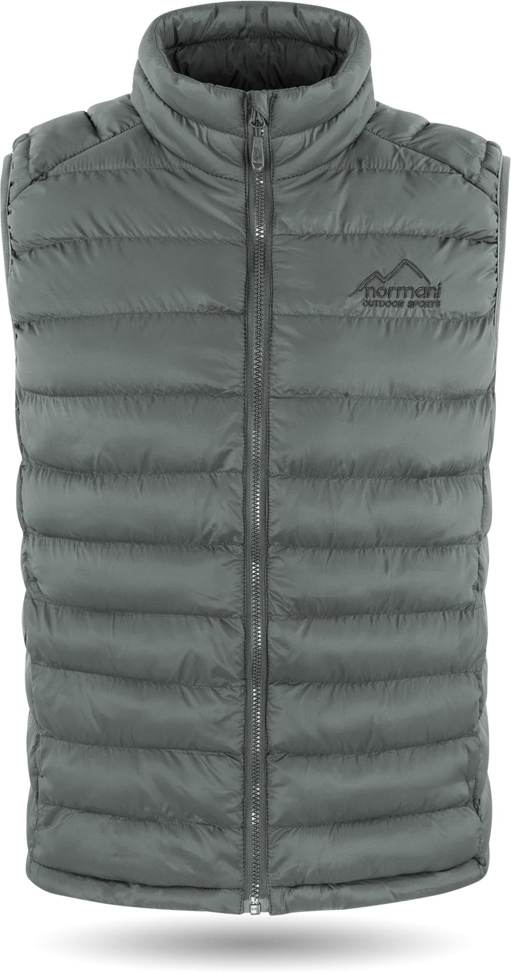 normani Herren Wattierte Steppweste winddichter Bodywarmer Winterweste Outdoor-Funktionsweste Ärmellos mit Stehkragen und Reißverschlussseitentaschen