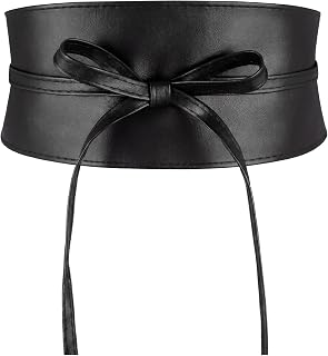 Wide Obi Belts for Women Thick Waist Wrap Faux Leather Corset Belt