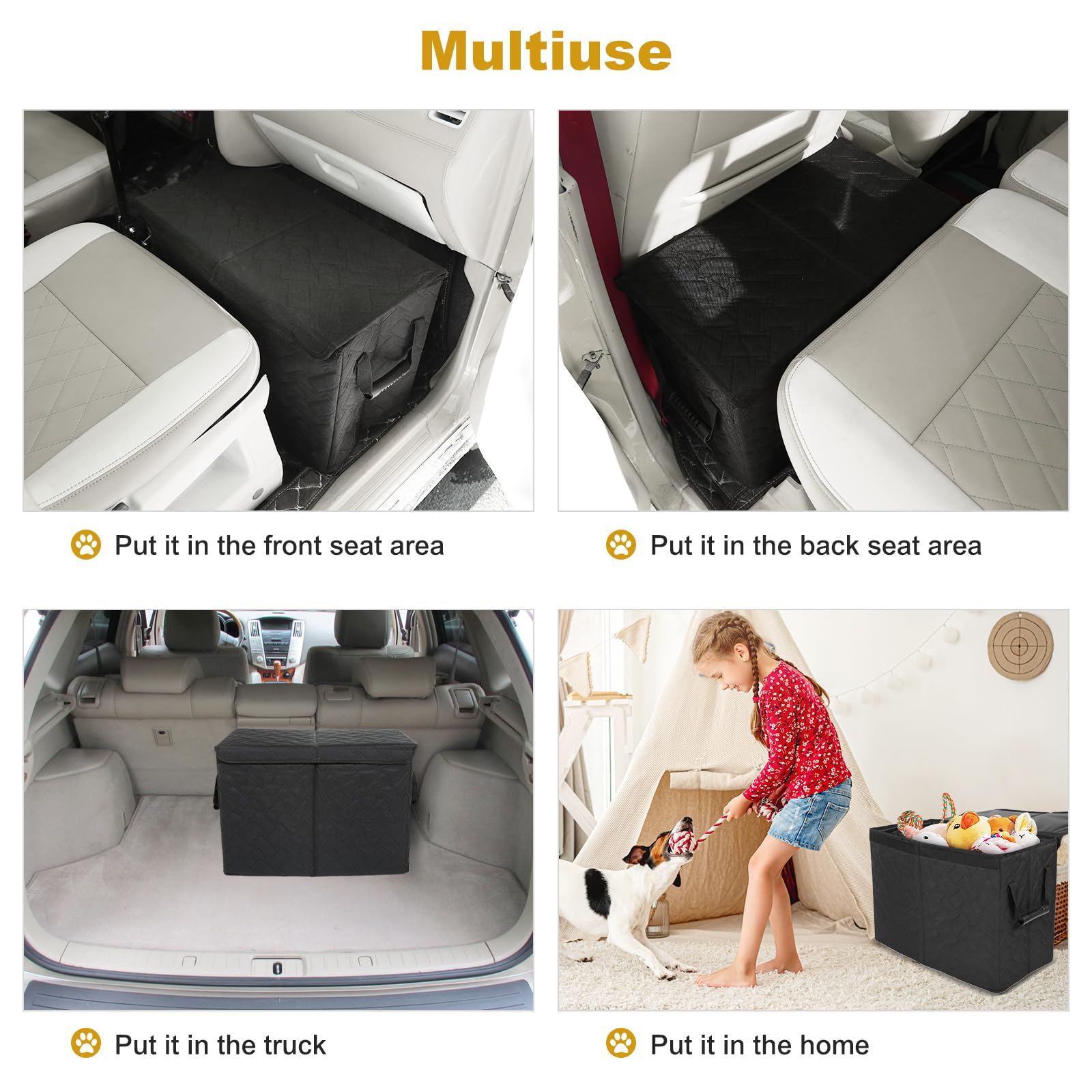 Car Seat Extender for Large Dogs, Front & Back Seat Extender for Dogs up to 180 LBS with Large Storage for SUV or Small Trucks, Gap Filler Prevent Pets from Falling - image 7