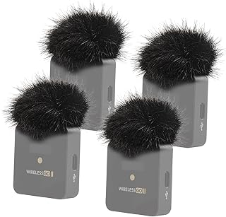 Mikrofon Windschutz Kompatibel mit RODE Wireless Go 2 / ME/PRO, Profi Fell Popschutz für Wireless ME, PRO, Go II Lavalier-Mikrofon, Blockiert Windgeräusche Furry Pop Filter von YOUSHARES(4PCS)