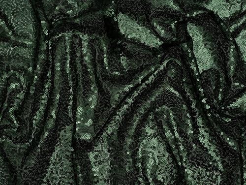 Minerva Core Range Bottle Green Sequin Mesh Fabric for Dressmaking - 130cm Wide - per metre