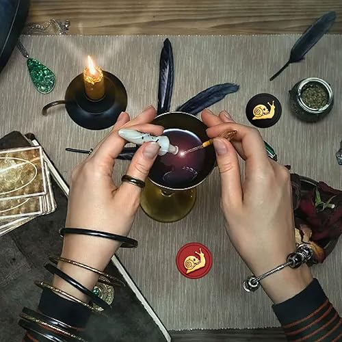 Miniatura 2 de CRASPIRE Sello de cera de caracol de 0.984 in, calavera de Halloween, cabeza de latón con mango de madera, sello de sellado, carta de boda,