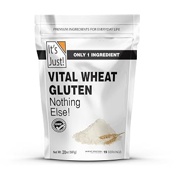 Its Just! Vital Wheat Gluten Flour - High Protein, Vegan, Low Carb, Keto Friendly - 20 oz