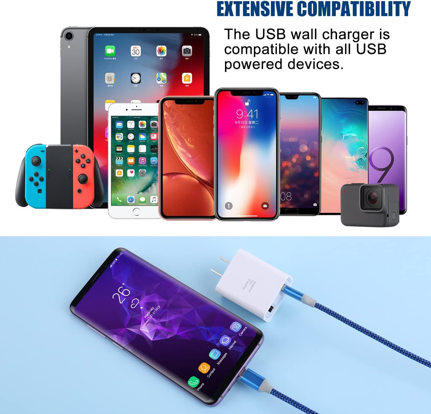 USB Wall Charger Block, Costyle 5 Pack 30W Dual Ports USB Quick Fast Charger 3.0 & 5V 2.4A Fast Charging Block Compatible Samsung Galaxy S10 S9 S8 Plus S7 Edge, iPhone Xs 8 7 Plus, Pixel (White)