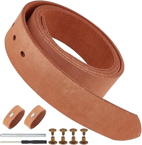 CABODYALS Ceinture Robuste Vintage en Cuir de Vachette Pleine Fleur à Lanières T