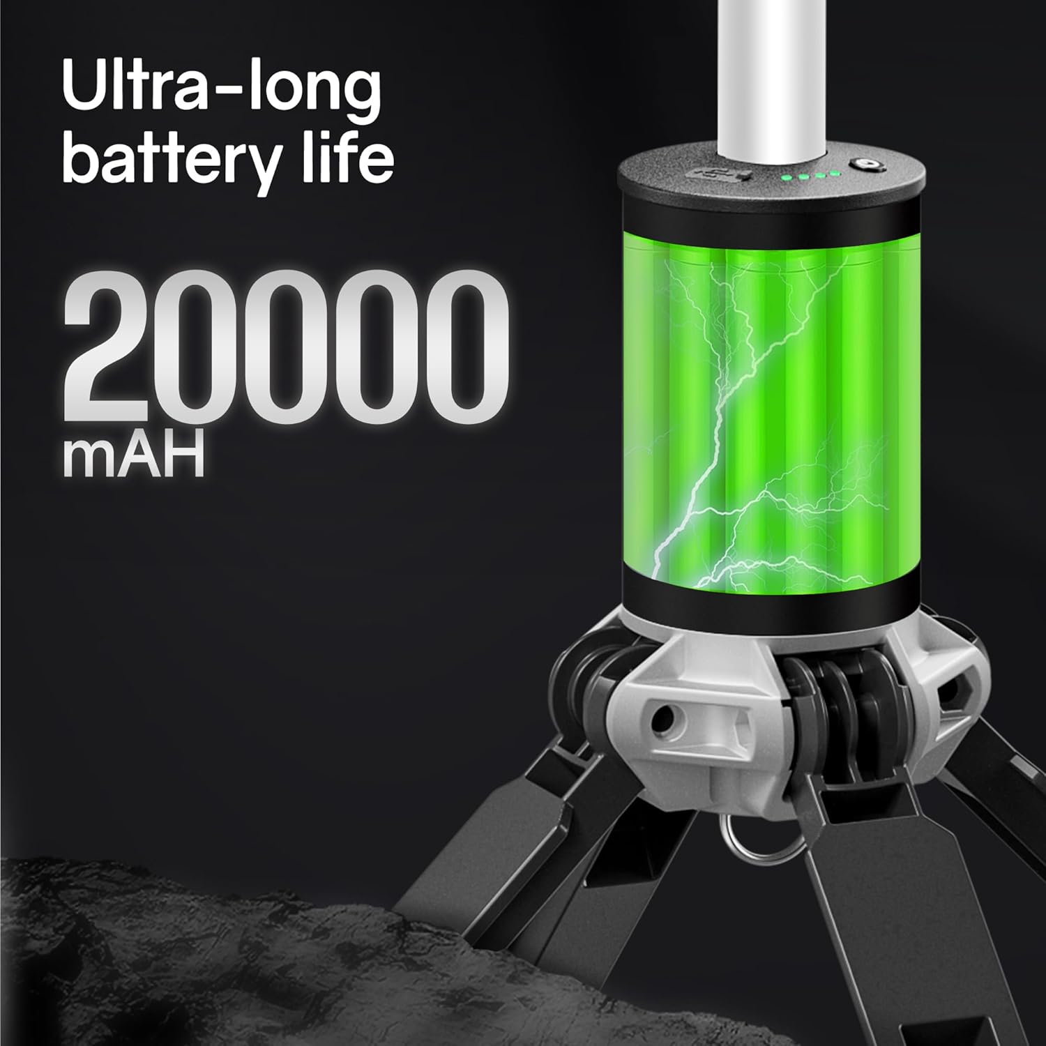 Rechargeable Work Light with Stand, 20000mah & 21h Runtime Light Tower，6500k 3 Modes Portable Power Supply, Magnetic Tent Lamps Perfect Outdoor Work Lighting for Hiking, Camping, Home Emergency.