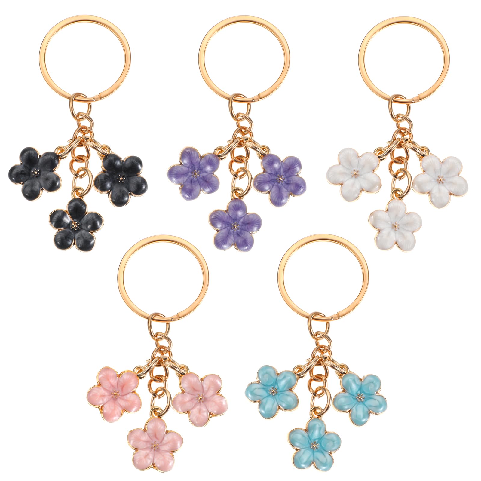 Lusofie 5 Pack Flower Keychain Cute Key Chains for Women Gradient ...
