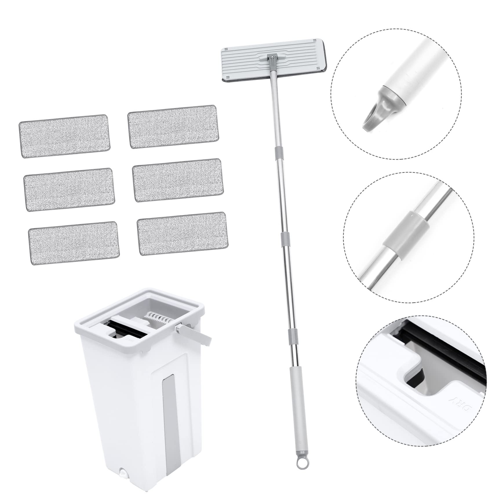 FRCOLOR Kit de Limpieza con Fregona Giratoria de Microfibra para Suelo Mop Fregona Manos Libres con Cubo Fregar y Accesorios de Limpieza Hogar con Pulverizador