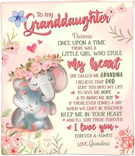 TOYSHEA Manta personalizada para mi nieta de parte de la abuela, regalos personalizados, manta de forro polar suave, manta de sherpa para