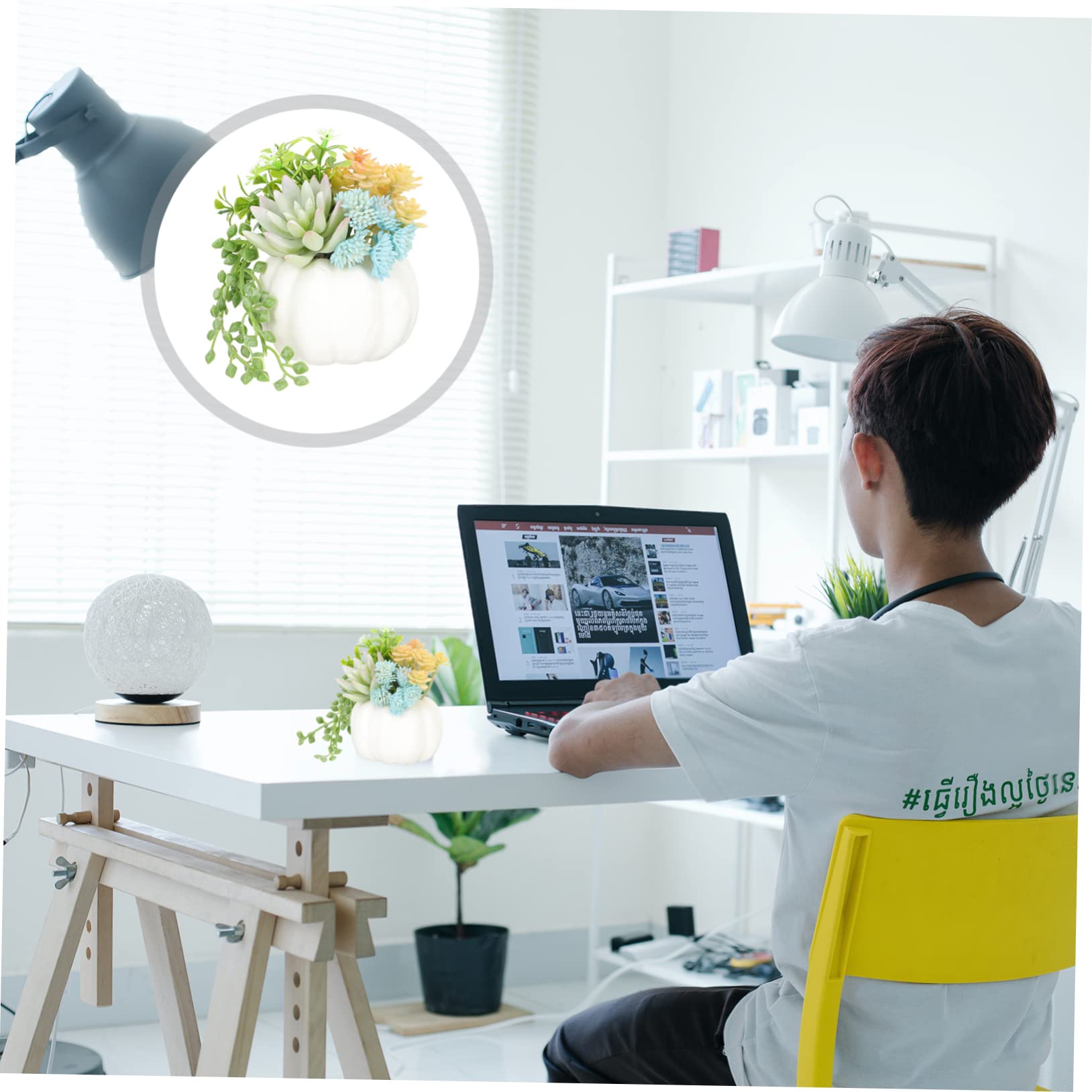 Cabilock 5 Stück Künstliche Topfpflanze Simulation Fälschung Eingetopft Dekorative Künstliche Sukkulenten Gefälscht Bonsai-Dekorationen Bonsai-Baum Künstlich Desktop - Green Plastik