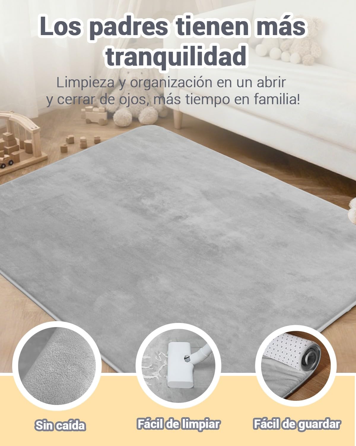 Alfombra Bebe Gruesa Antideslizante,Tapete Bebe Relleno Esponja