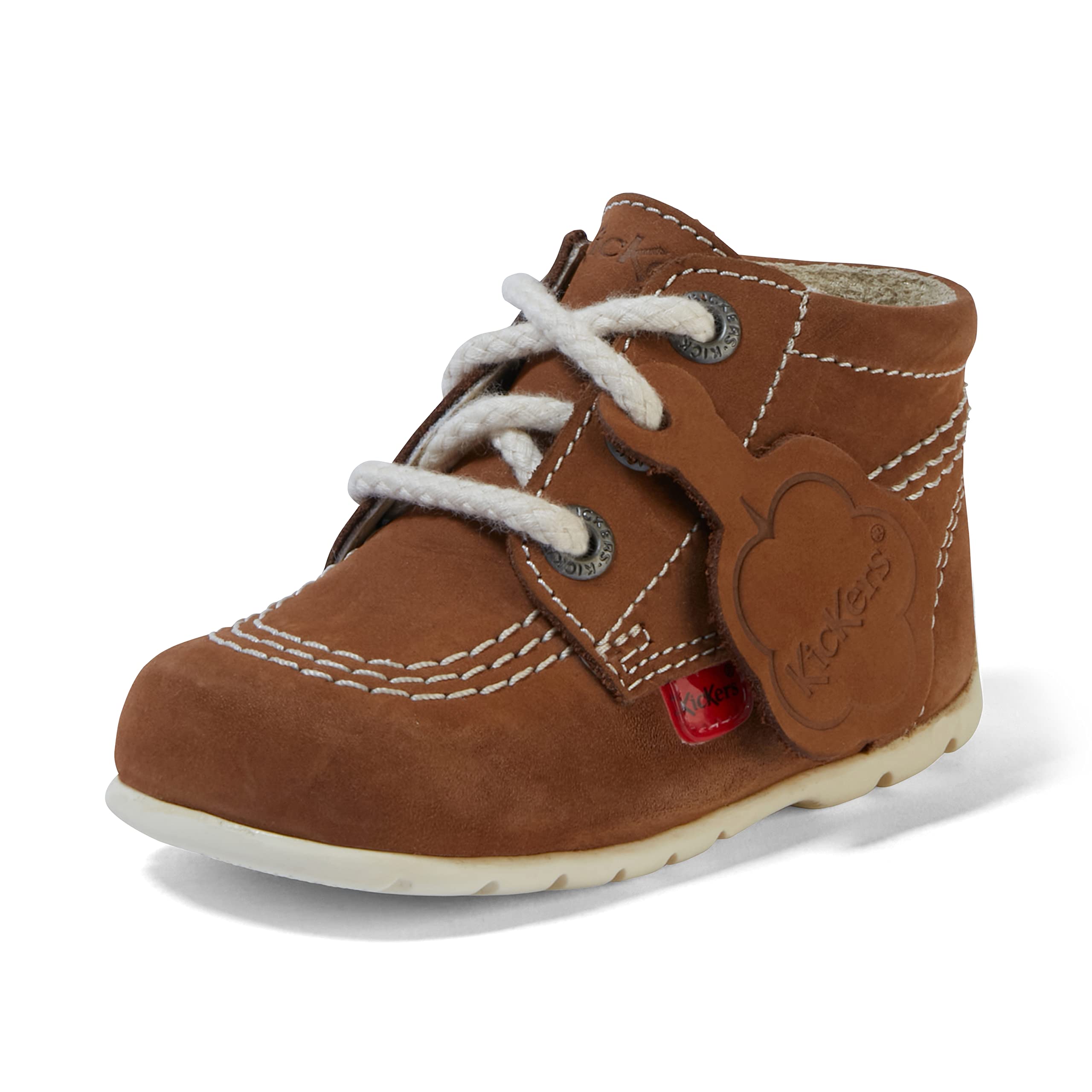 Kickers Unisex Baby Kick Hi Ankle Boots with Zip | Extra Flexibility For | Easy On And Off, Nude, 2 UK Child