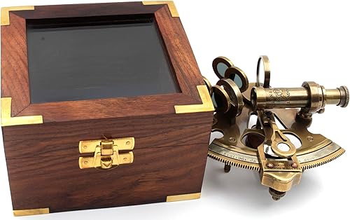Miniatura 6 de Instrumento de navegación del astrolabio del barco de latón sólido sextante de bronce náutico
