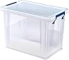 Bankers Box 2 x 18.5L Plastic Storage Boxes with Lids. ProStore Super Strong Stackable Plastic Storage Boxes (28 x 32 x 20 cm), Made in the UK, Clear