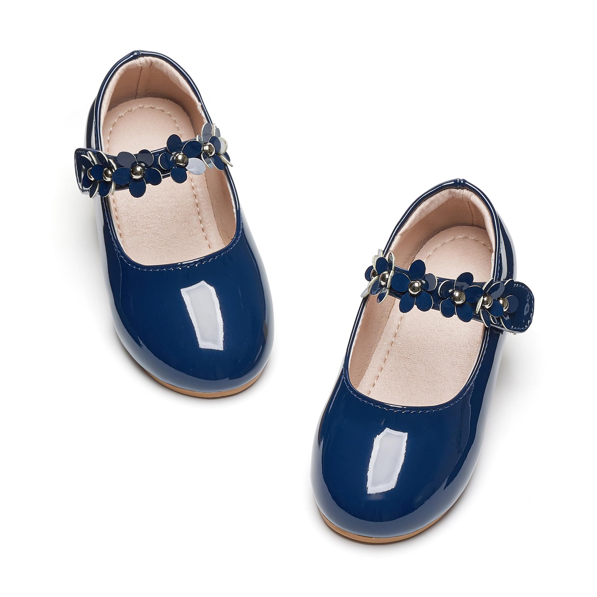 GINFIVE Toddler Girls Dress Shoes Little Girls Mary Janes Ballerina Flats Shoes Toddler