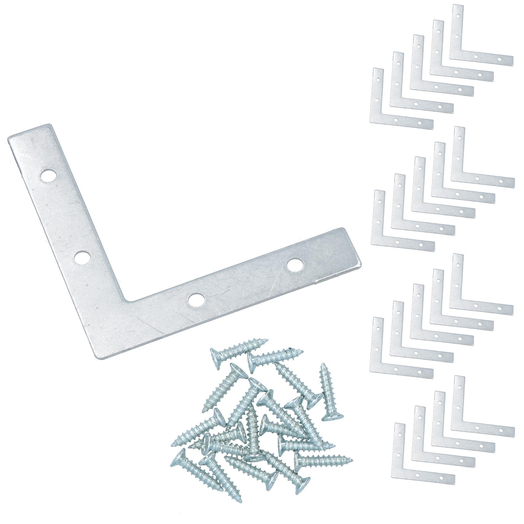 75mm (3in.) Corner Mending Plate Angle Bracket L Shape Reinforcing Repairing 20pc