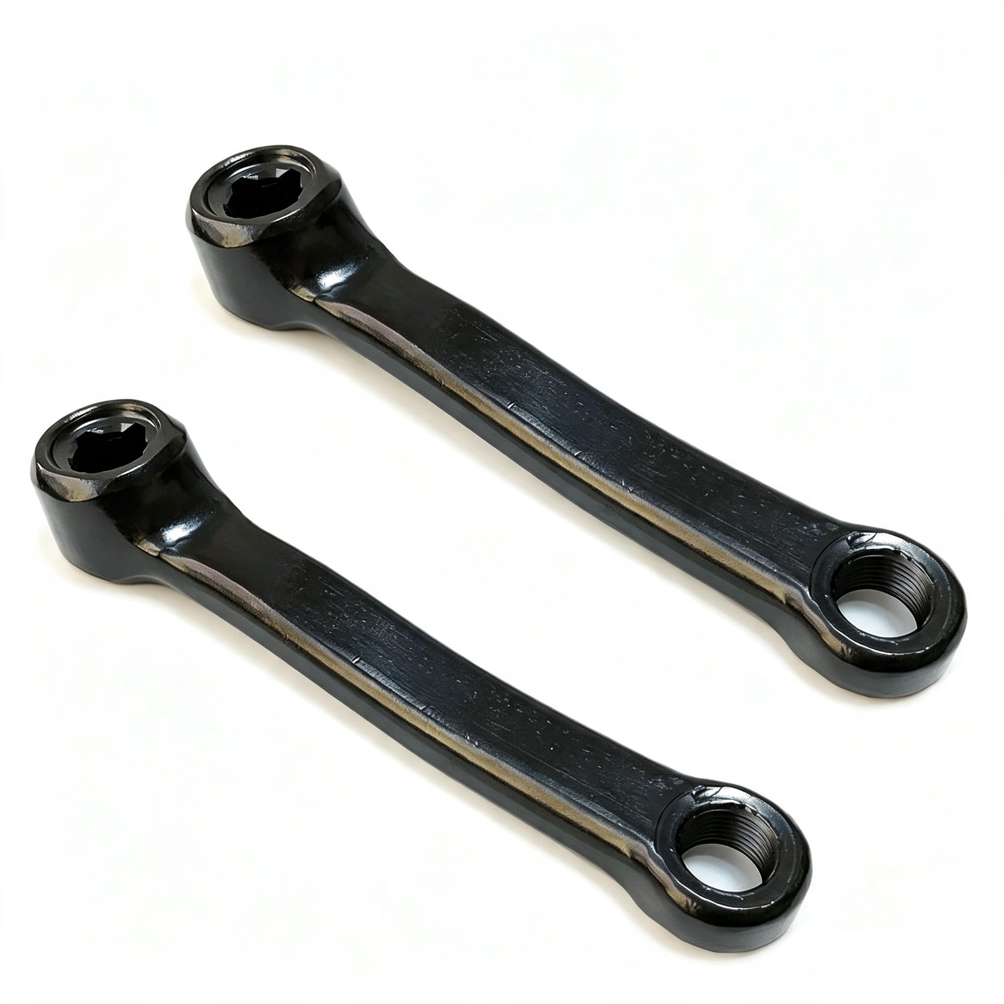 Photo 1 of 127Mm Exercise Bike Crank Left And Right, Round Hole For Mounting Pedal 9/16inch, Square Hole 13X13mm, Stationary Bicycle Indoor Trainer Workout Machine Pedal Arm Replacement(left + right crank)