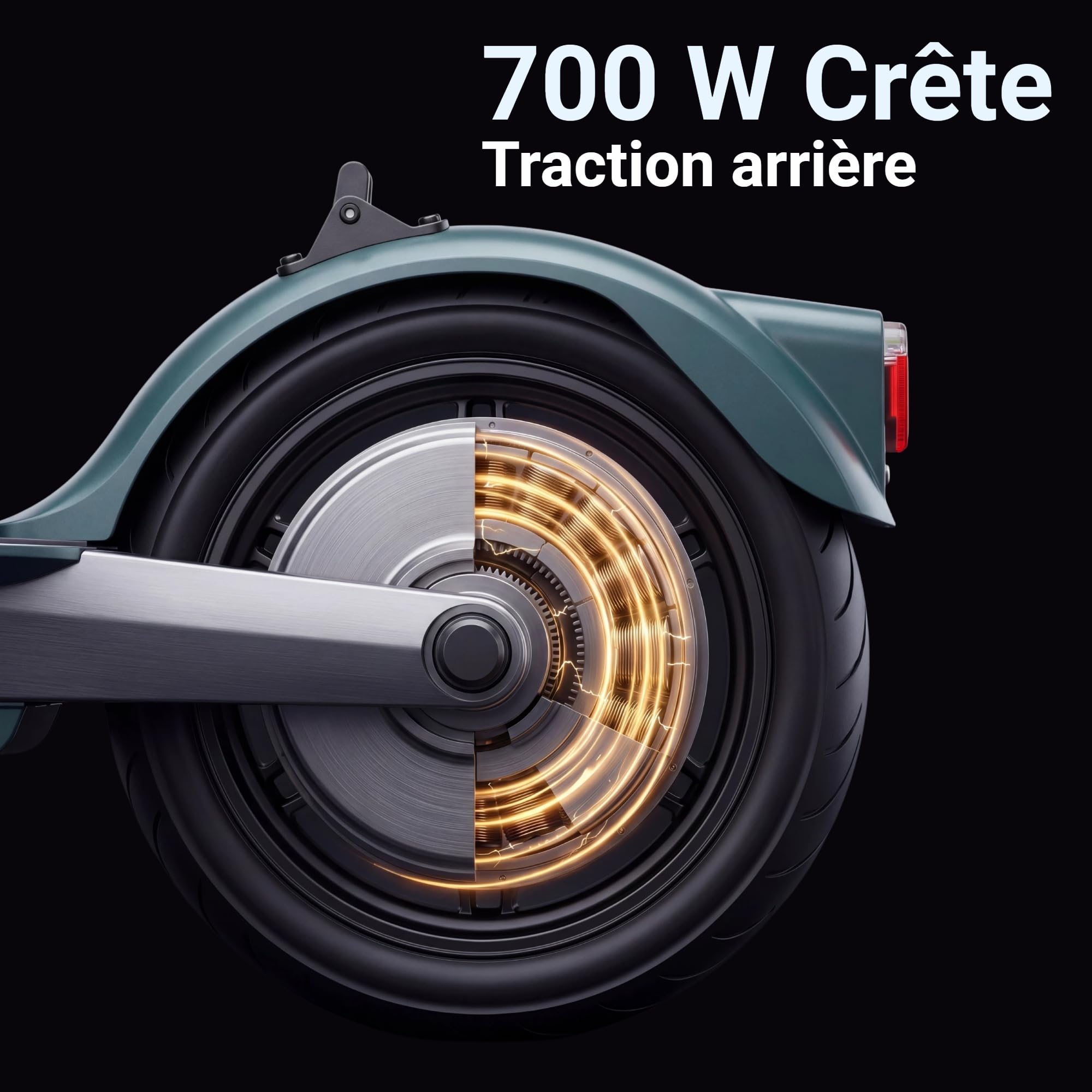 N5 Trottinette électrique 25 Km Autonomie Pneu 10" avec Chambre | Moteur 350W, Pente 18%, Double Frein, Traction arrière, Système BMS, Système TCS, Pliable, Légère 15,8 Kg, IPX4
