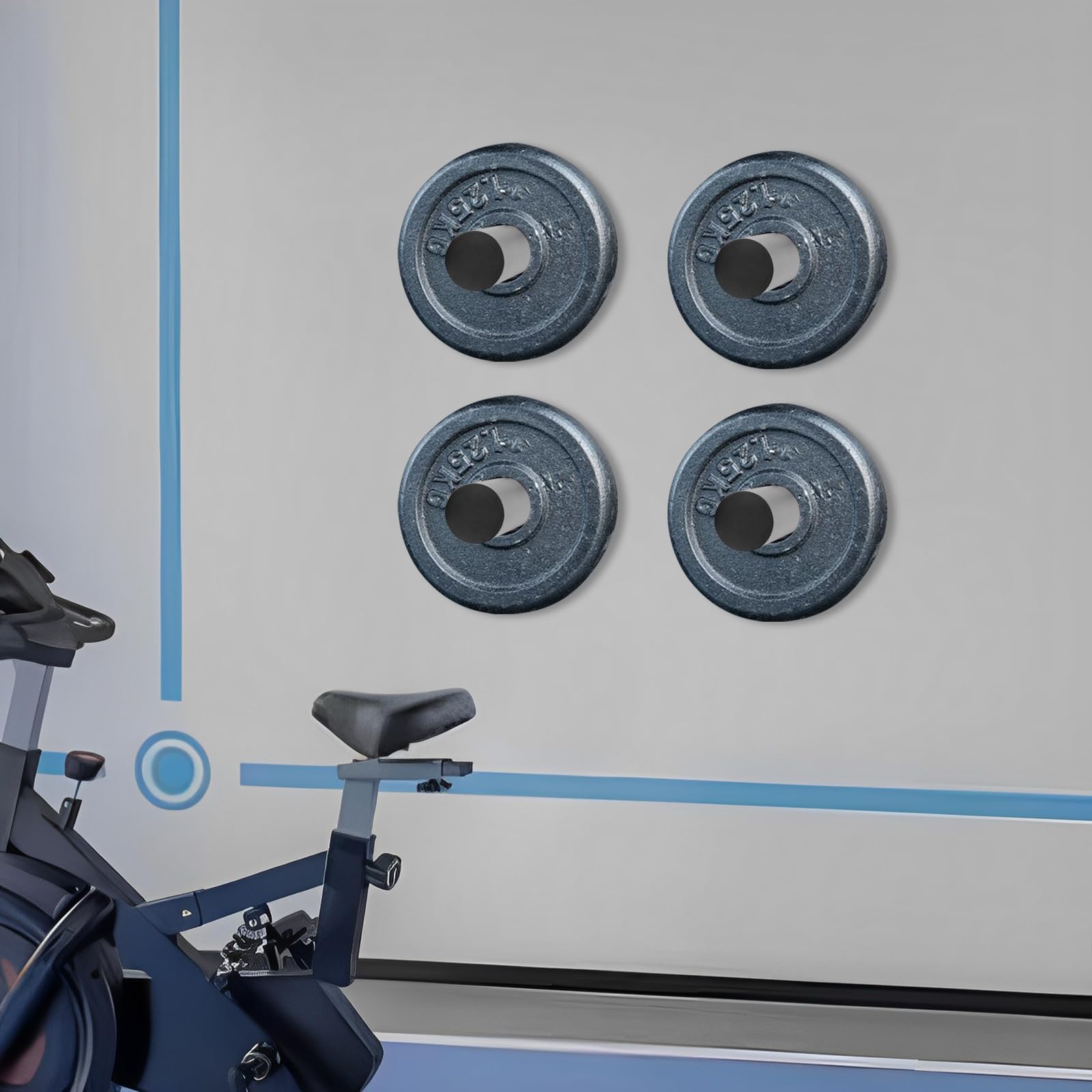Hantelscheibenständer, Wandmontierter Hantelscheibenhalter zur Aufbewahrung von Hantelscheiben, 4* Halter für Hantelscheiben, für den Einsatz zu Hause, im Fitnessstudio usw
