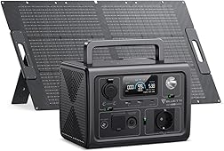 BLUETTI EB3A Generador Solar con 100W Panel Solar (Enviar por Separado), Estación de Energía Portátil de 268Wh, Salidas de AC de 600W (Pico de 1200W), Batería de Respaldo LiFePO4 para Acampar