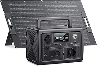 BLUETTI EB3A Générateur Électrique avec Panneau Solaire 100W(Livré Séparément), 268Wh Station d'Énergie Portable avec 1 Sortie CA 600W (1200W Pic), LiFePO4 Batterie de Secours pour Camping, Voyages