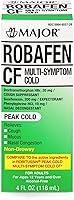 Vista 1 de MAJOR Robafen CF Multi-Symptom Peak - Jarabe para la tos fría para la congestión y el alivio de la mucosidad, sin alcohol, sin somnolencia, 4 onzas