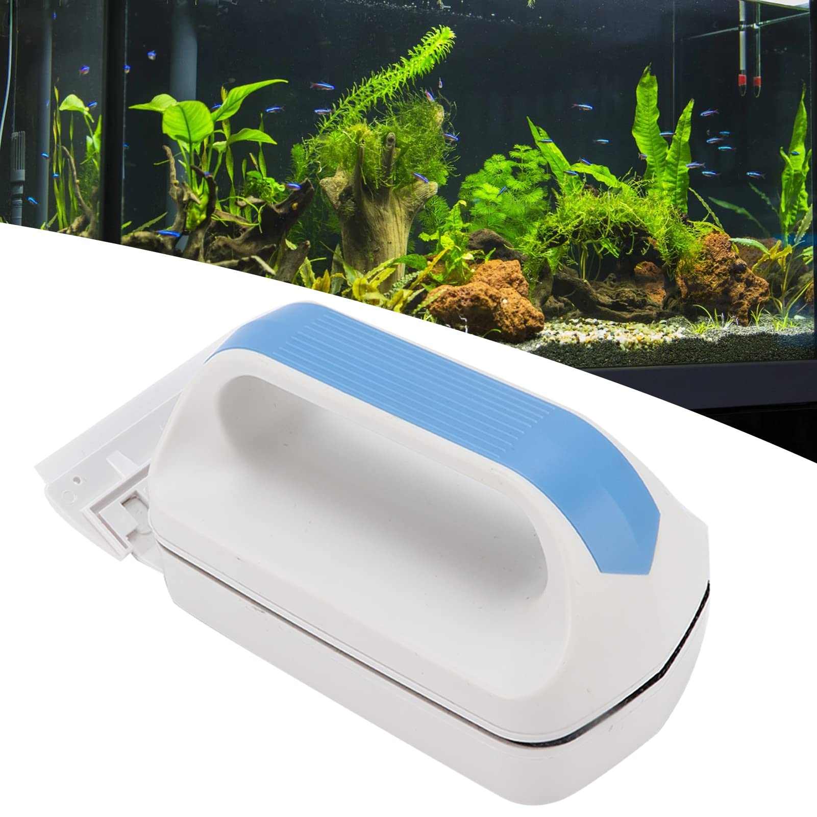 Mocna Magnetyczna Szczotka do Czyszczenia Akwarium, Ergonomiczna Konstrukcja, Wysokiej Jakości Materiały, Pływająca Szczotka Wewnętrzna, Skrobaczka do Alg do (Szczoteczka