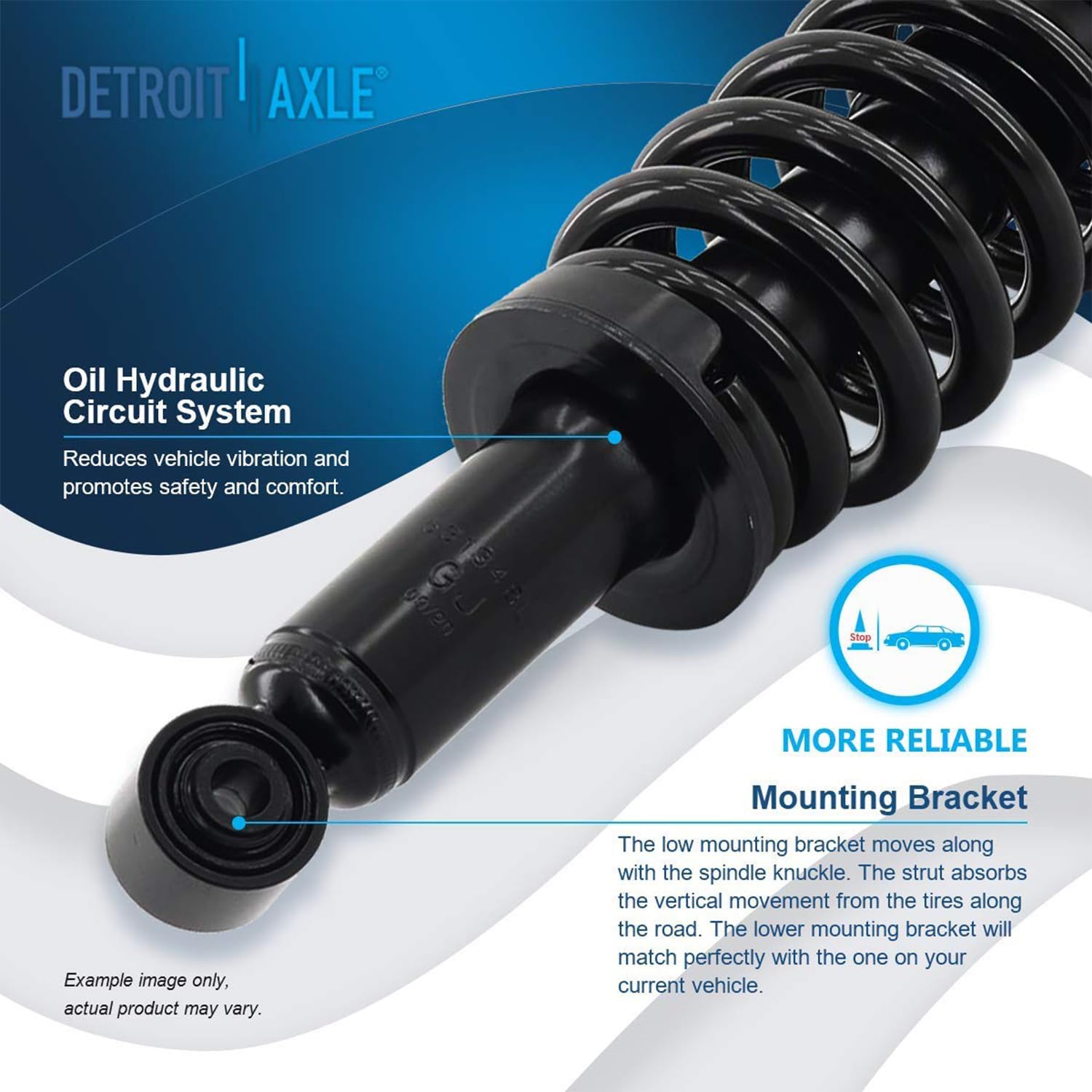 Detroit Axle - 4pc Front Struts Kit for Toyota Sequoia 2001-2007, 2 Struts w/Coil Spring Assembly 2 Sway Bar Links 2002 2003 2004 2005 2006 Replacement Suspension Quick Install Ready Struts Shocks