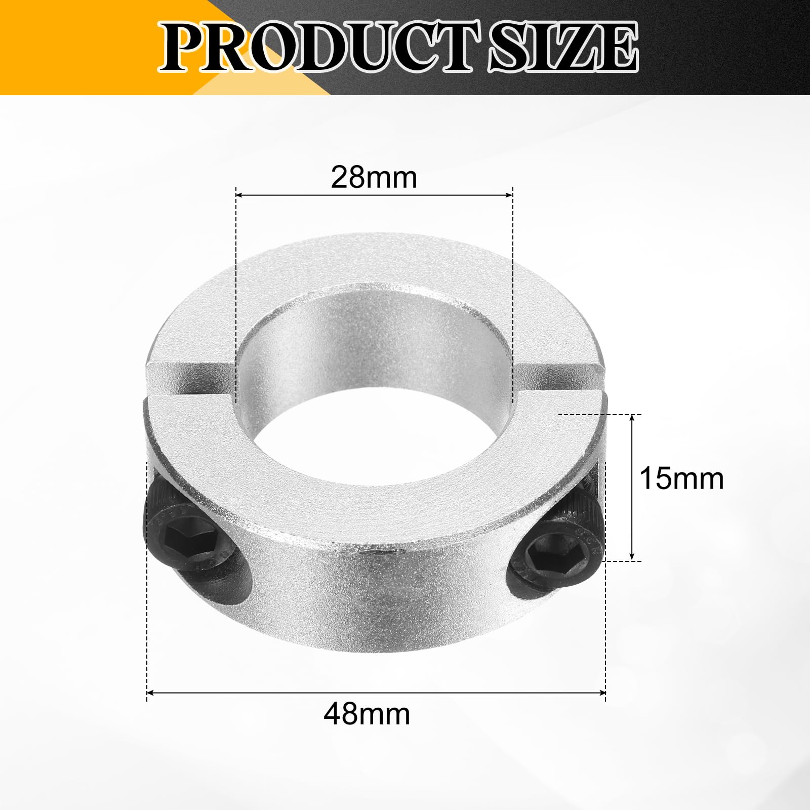 QUARKZMAN 4 Pezzi Collare A Doppia Divisione Per Albero, 28mm Diametro Interno Collare Di Bloccaggio A Due Pezzi 48mm Diametro Esterno 15mm Spessore, Con Vite Di Fissaggio Collare Diviso