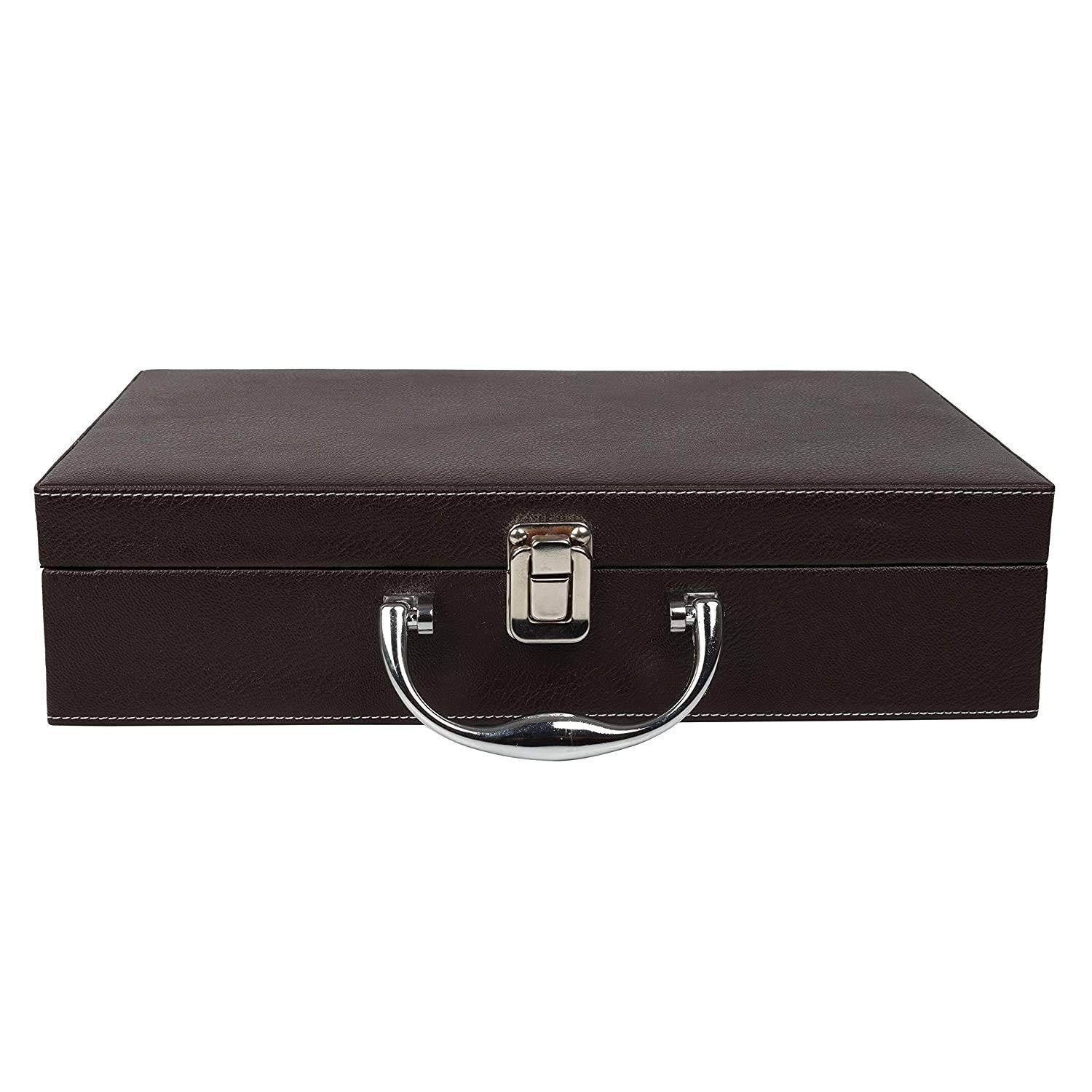 PANKATI® Faux Leather Watch Storage Organizer Box 10 Watches with Handle (Brown) (B08XDQDTB8) Amazon Price History, Amazon Price Tracker