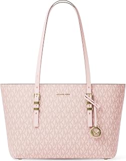 Michael Kors Women's Quinn Medium Tote Bag - Signature Logo-Print Canvas, Adjustable Straps, Gold-Tone Hardware