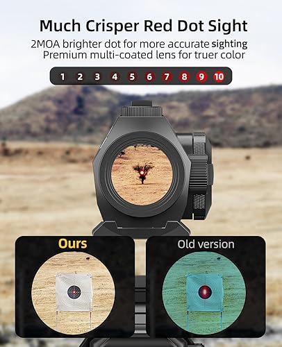 Miniatura 5 de CVLIFE JackalHowl - Mira de punto rojo, Motion Awake 2 MOA, óptica de punto rojo, IPX7 impermeable y a prueba de niebla, duración de la batería de