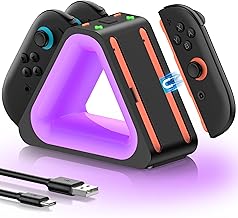Controller 2 Charging Dock, 3H Fast Charging, LED Charging Indicator/Cool RGB Light, Switch 2 Charging Station, Accessories Compatible with Nintendo Switch 2 2025