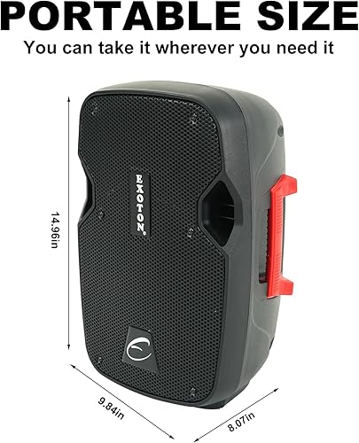 Miniatura 5 de EXOTON EX-08A - Altavoces PA profesionales de doble alimentación de 8 pulgadas, altavoces activos y pasivos de 2 vías, sistema de PA combinado con