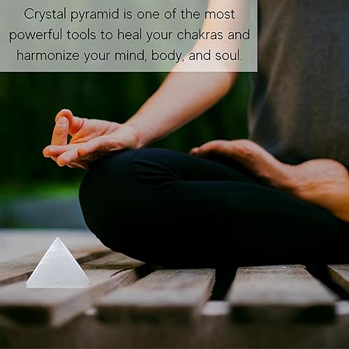 Miniatura 248 de Amazing Gemstone White Agate Snow Quartz Pyramid Crystal Healing Stones - 1" Great Pyramid Figurine of Natural Stone Pyramid for Meditation, Reiki