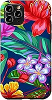 Vista 29 de Hawaiian Tropical Phone Case Yellow Red Hibiscus Plumeria Case for iPhone 17