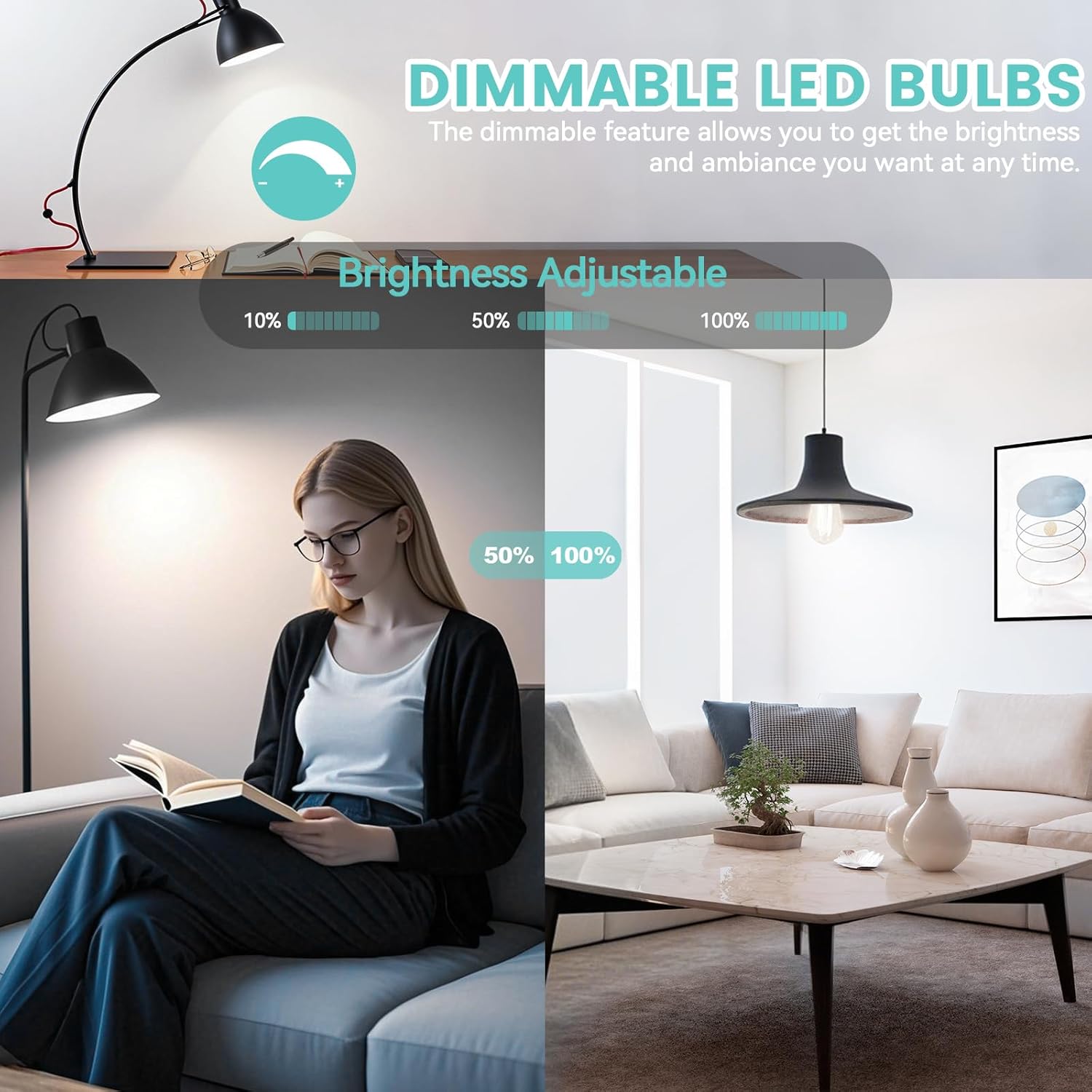 Brightever 10 Pack Edison Bulbs 60W Equivalent, 4000K Cool White Dimmable LED Light Bulb, 7W, 850LM Vintage E26 Light Bulb, 90+CRI, ST58 Clear Glass Antique Decor LED Filament Bulbs for Bedroom