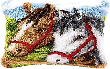 Vervaco Ponies Latch Hook Cushion, Multi-Colour