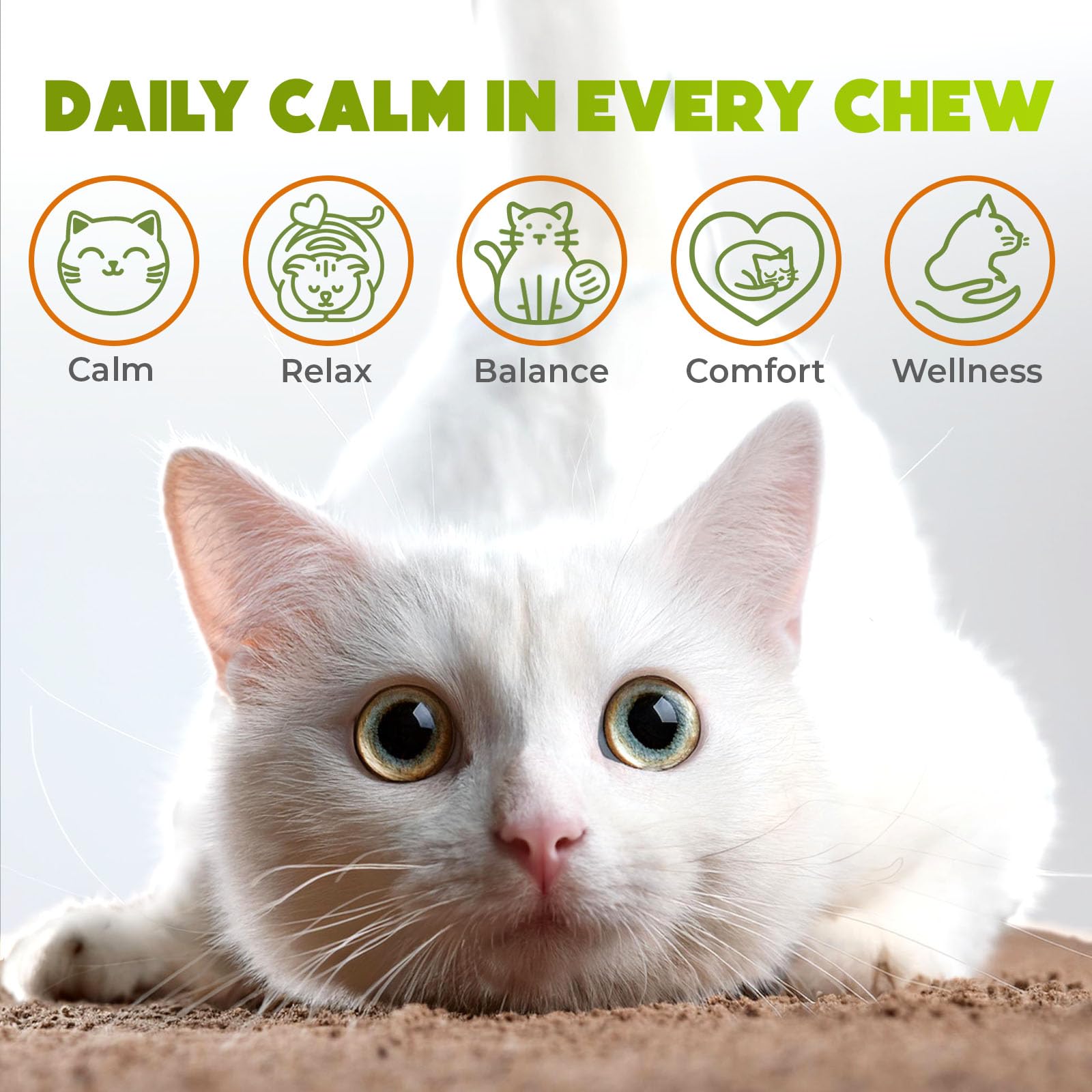 ZENO Hemp Calming Chews for Cats Anxiety 300 pcs - Feline Anxiety Relief with Melatonin - for Stress, Travel, Check-up, restlessness or Separation - Crunchy & Creamy Salmon Cat Calming Treats - image 2